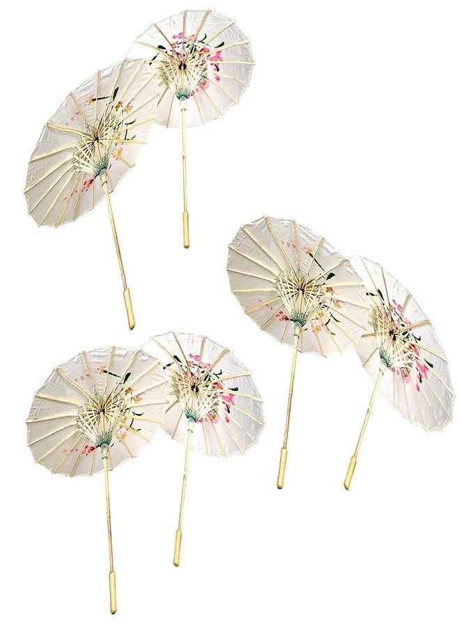 TJ Global PACK OF 6 Japanese Chinese Kids Size 22" Umbrella Parasol For Wedding Parties, Photography, Costumes, Cosplay, Decoration And Other Events - 6 Umbrellas (White) - Image 3